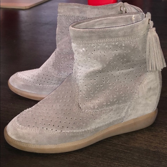 Isabel Marant Basley Wedge Ankle Bootie  in Gray - Picture 3 of 8